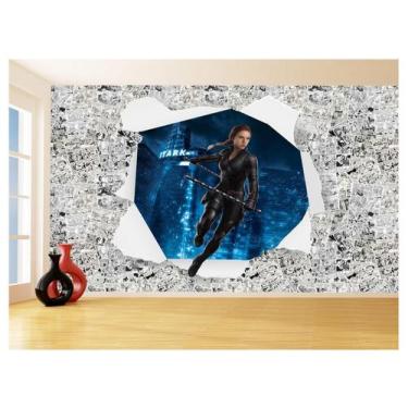 Imagem de Papel De Parede 3D Heróis Página Quadrinhos Hq 3,5M Nhma213 - Você Dec