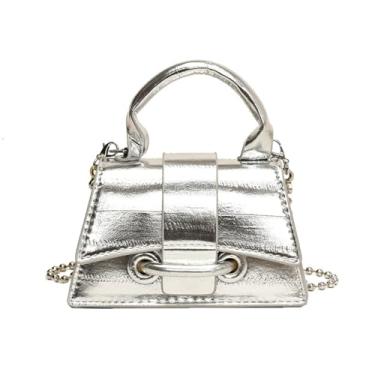 Imagem de Mini bolsas femininas Y2K alça superior bolsa tiracolo elegante bolsa clutch fofa mini bolsa moderna bolsa de ombro para coquetel, festa de formatura, Prata