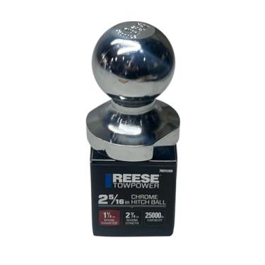 Imagem de Reese 7091200 Bola de engate de reboque, 6 mm (2-5/16") de diâmetro, capacidade de 11,34 kg, diâmetro da haste: 2 3/4", comprimento da haste, cromo