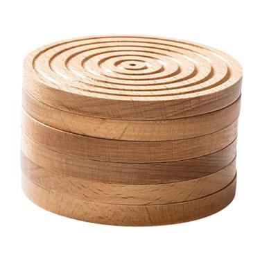 Imagem de WeiLaiKeQi Porta-copos de madeira, decoração para casa, antiderrapante, almofada isolante para canecas de café, proteção para, jogo americano, 6 Peças