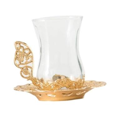 Imagem de Ｂｅｓｇａ Xícara de chá de flores, copo de café, chá, leite, festa, luxo, artesanal, copo de café, bebida para o dia mães, esposa, aniversário, Ouro