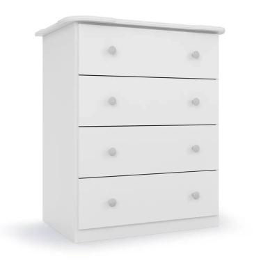 Imagem de Cômoda Infantil New Baby 4 Gavetas Branco - Batrol Móveis