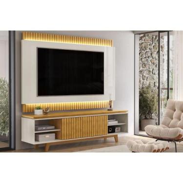 Imagem de Rack Bancada c/ Painel p/ TV até 75 Pol Loren Nicho 201x58cm Cedro/Bal