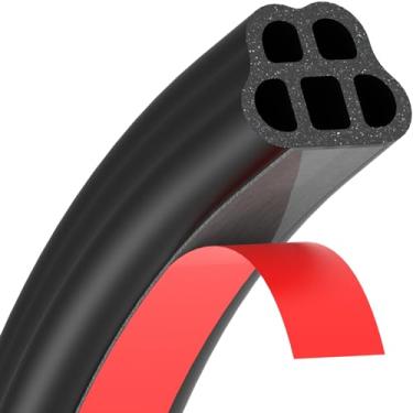 Imagem de CHUANJI Tira de Vedação de Porta de Carro 16,4 Pés, Vedação de Vedação de Carro, Autoadesiva, Universal, Borracha, À Prova de Som, para Carro, Camada Dupla, Porta Automática, Isola (16,4 Pés De Compri