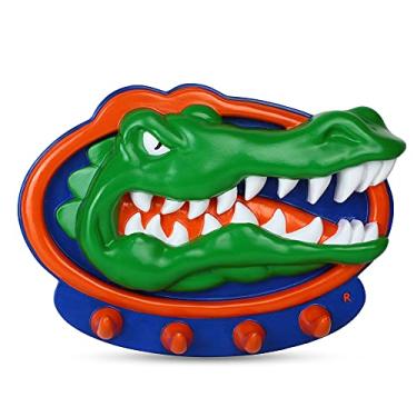 Imagem de College Bronze Florida Gators Porta-chaves e organizador de parede com 4 ganchos para chaves ~ ganchos para utensílios de grelha, suporte para colar