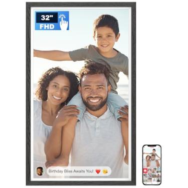 Imagem de Arktronic Frameo 32" Porta-Retratos Digital Extra Grande Com Tela Sensível Ao Toque, 64 Gb Fhd Ips Wi-Fi, Suporte Para Parede Rotação Automática, Compartilhamento De Fotos/Vídeos Por Aplicativos/E-M