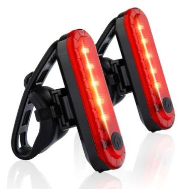 Imagem de Faróis traseiros de bicicleta Volcano, 2 unidades, ultrabrilhantes USB recarregáveis de bicicleta, acessórios de LED vermelho de alta intensidade se encaixam em qualquer bicicleta ou capacete. Lanterna de segurança fácil de instalar para ciclismo