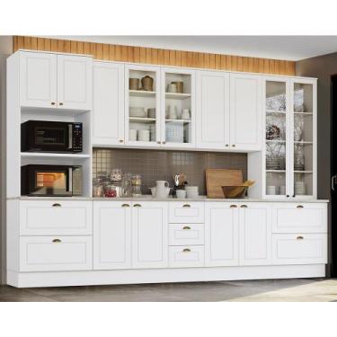 Imagem de Cozinha Modulada 343cm 6 peças 13 Portas 7 Gavetas Americana Henn - Br