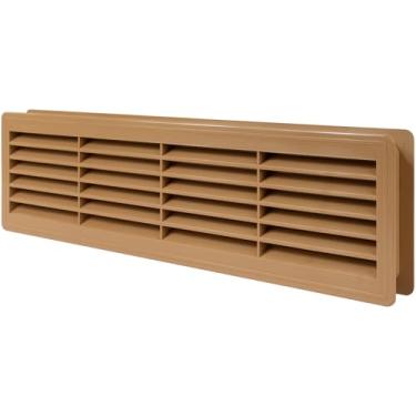 Imagem de Vent Systems 45,7 cm x 12,7 cm Capa de saída de ar de porta de plástico cor de madeira - Ventilação com dois lados - grade interna de porta registrada - Grelha de ventilação com persiana para casa