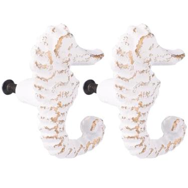 Imagem de Puxadores de cavalo-marinho, 2 peças, maçanetas náuticas para armário de praia, oceano, gaveta, puxadores de gaveta, puxadores de cômoda para móveis de cozinha, armário, guarda-roupa, armário