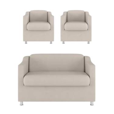 Imagem de Namoradeira + 2 Polt. Bia P/ Sala de Estar Consultório Clinica Hospital Recepção Suede