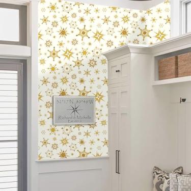 Imagem de Easma Adesivos de parede com estrela retrô dourada