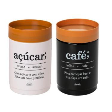 Imagem de Kit 2 Porta Mantimentos Plug 1,15L Cantinho Do Café Decorado - Plasuti