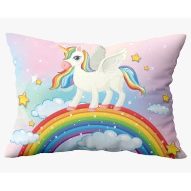 Imagem de Fronha Avulsa Estampada Solteiro Infantil 50x70 01 Peça Rosa Unicórnio