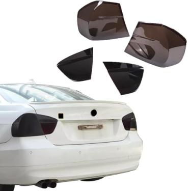 Imagem de Acabamento da tampa da lâmpada da luz traseira para BMW Série 3 M3 E46 E90 G20 G80, kits de cobertura de revestimento de luz traseira preta fumada, acessórios de luz indicadora de freio da lâmpada