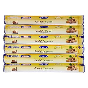 Imagem de Incenso Satya Natural Hexagonal 6 Caixinhas (120 Varetas) - Escolha o seu aroma! (Hexagonal, Sândalo Canela)