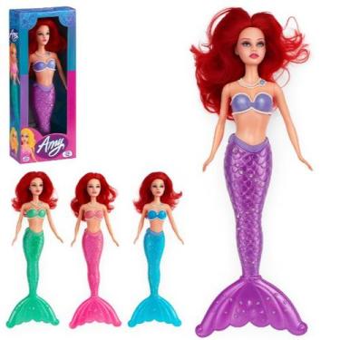 Imagem de Boneca Amy Sereia Rainbow Tipo Princesa Luz Cor e Fantasia Brinquedo C