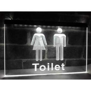 Imagem de Vaso Sanitário Entrae Led Sinal De Néon, Decoração De Parede De Banheiro Rgb Luzes De Néon De Escurecimento Remoto Usb Indicador De Sinal Luminoso, C, 30x20cm