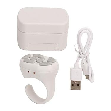 Imagem de MUNEFE REMOTO REMOTE ROLOLING RINGS, ANELOS REMOTOS DE CAMANHA, Turner de página remota, adequada para assistir filmes, aulas on -line, etc. (Branco)
