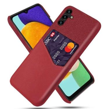 Imagem de Capa para Samsung Galaxy A13 5G,Tela e tampa de couro PU,Anti-deslizante,Resistência à impressão digital,Caso de proteção de 360°com 1 slot de cartão atrás-Red