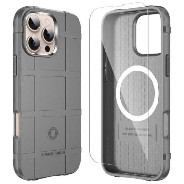 Imagem de LABILUS Rugged Shield Capa protetora tática magnética à prova de quedas de 2,4 m TPU grossa para MagSafe compatível com iPhone 16 Pro Max (6,9 polegadas) - cinza urbano