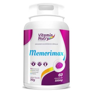 Imagem de Suplemento Memória Memorimax Magnésio, Complexo B, Cafeína, Ferro, Zinco, Vitamina E 60 Cápsulas