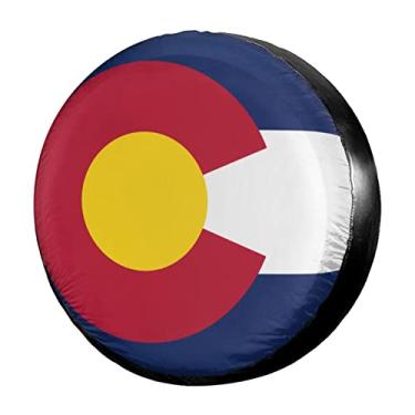 Imagem de Capa de pneu sobressalente de lobo da Foruidea à prova d'água, à prova de poeira, à prova de raios UV, capa para pneu de roda solar adequada para Jeep Trailer, RV, SUV e muitos veículos (14, 15, 16, 17 polegadas)