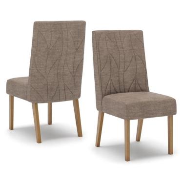 Imagem de Cadeira Sala de Jantar Eloá 2 Unidades Nature/Cacao - Henn