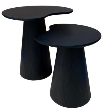 Imagem de Conjunto de duas Mesas Laterais Orgânica Ébano