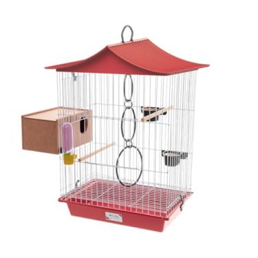 Imagem de Gaiola Calopsita Agapornis Acessórios Brinquedos Vivopet Epóxi Criadeira com Ninho (Vermelho)