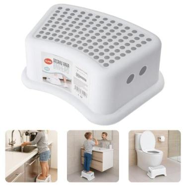 Imagem de Degrau Banheiro Infantil Antiderrapante Banquinho Auxiliar Pés Vaso Sa