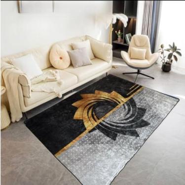 Imagem de Tapete Decorativo Peludo Sala Quarto Estampado Veludo Macio 100x140cm Confortável e Elegante(b609 belga)