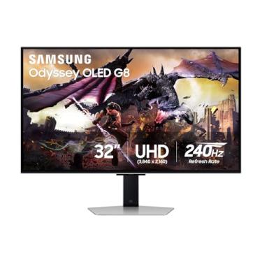 Imagem de SAMSUNG Monitor inteligente para jogos Odyssey OLED G8 (G80SD) 4K UHD de 32 polegadas com QD-OLED, 240Hz 0,03ms, compatível com G-Sync, tela sem brilho, design de metal elegante, LS32DG800SNXZA, 2024