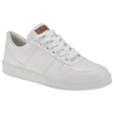 Imagem de Tênis Branco Feminino Casual Confortável com Recortes Colorido Original Lóris Shoes 7802 (BRANCO, BR, Adulto, Numérico, 40)