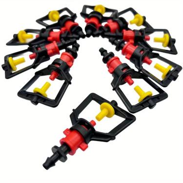 Imagem de Pacote com 10 bicos de névoa de plástico, borrifador, juntas de farpa, cabeças de pulverização para irrigação de plantas com nebulização, sistema de resfriamento de flores, irrigação de jardim