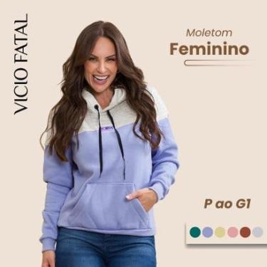 Imagem de Blusa Feminina Moletom Canguru Capuz-Feminino