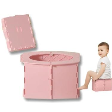 Imagem de VUFVOID Penico de viagem para crianças, penico dobrável portátil reutilizável para crianças, vaso sanitário dobrável para viagens ao ar livre, acampamento, assento infantil para treinamento de bebês