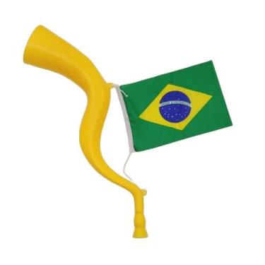 Imagem de Corneta com Bandeira do Brasil Buzina Verde ou Amarela para Copa - Sul