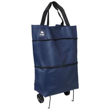 Imagem de Carrinho Bolsa Sacola Multiuso com Rodinhas Azul Bel, Único