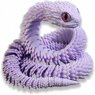 Imagem de Presente de decoração de casa roxo Snake Viper, modelo animal impresso em 3D