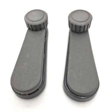 Imagem de Par de Manivelas Reguladora do vidro Metal Cinza Gol G1 G2 1987 a 2001