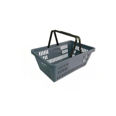 Imagem de Cesta cestinha de compra plástica para supermercado mercado (CINZA-1)