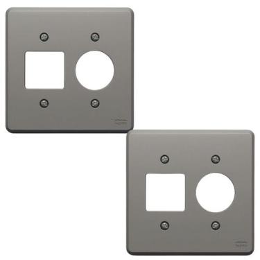 Imagem de Kit 2 Placa 4x4 Posto Tomada + 2 Interruptor Legrand 8525 - PIAL
