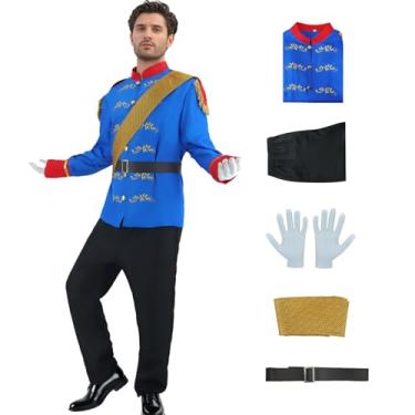 Imagem de Saephaw Fantasia de príncipe para homens, conto de histórias do príncipe real, conjunto de calças, conjunto de calças de Halloween, contos de fadas, roupas cosplay 2GG
