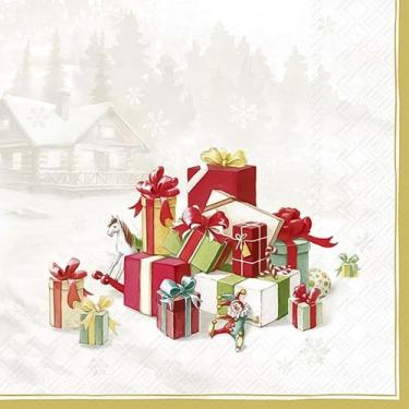 Imagem de Guardanapo para Decoupage Ihr 33x33 Presentes Natalino C/ 2 Unidades -