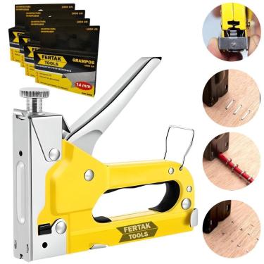 Imagem de Grampeador Pinador Manual 3 Em 1 Pressão + 4000 Grampos 14Mm