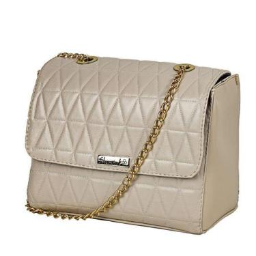 Imagem de Bolsa Feminina Transversal Alça com Corrente Shamrock Bege Lançamento