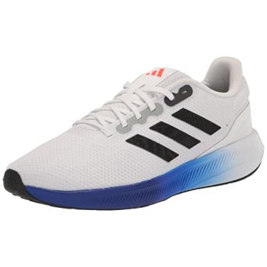 Imagem de adidas Tênis masculino Run Falcon 3.0, Branco/preto/azul lúcido, 11