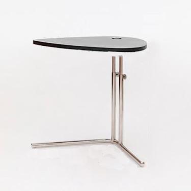 Imagem de Mesa de chá pequena, mesa de canto para pequenos espaços, mesa de destaque ao ar livre, pátio, mesa de centro para sala de estar, quarto, varanda, escritório, altura ajustável, com pernas de aço