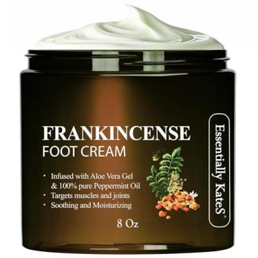 Imagem de Essentially KateS Creme para pés de óleo de olíbano 20 ml - combate a dor e rigidez em pés cansados - sola dos pés, Aquiles, ponte do pé, tornozelo e pé HillFoot Cream - (pai) (8 Fl Oz, Frankincense)